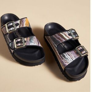 NWT BIRKENSTOCK PLATFORM VEGAN SANDALS